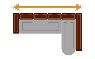 Длина углового дивана с оттоманкой