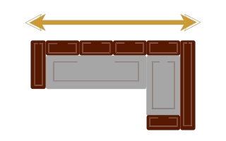 Длина углового дивана с кресельной секцией