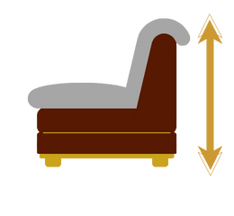Высота кресла измеряемая от пола до внешнего края подголовника